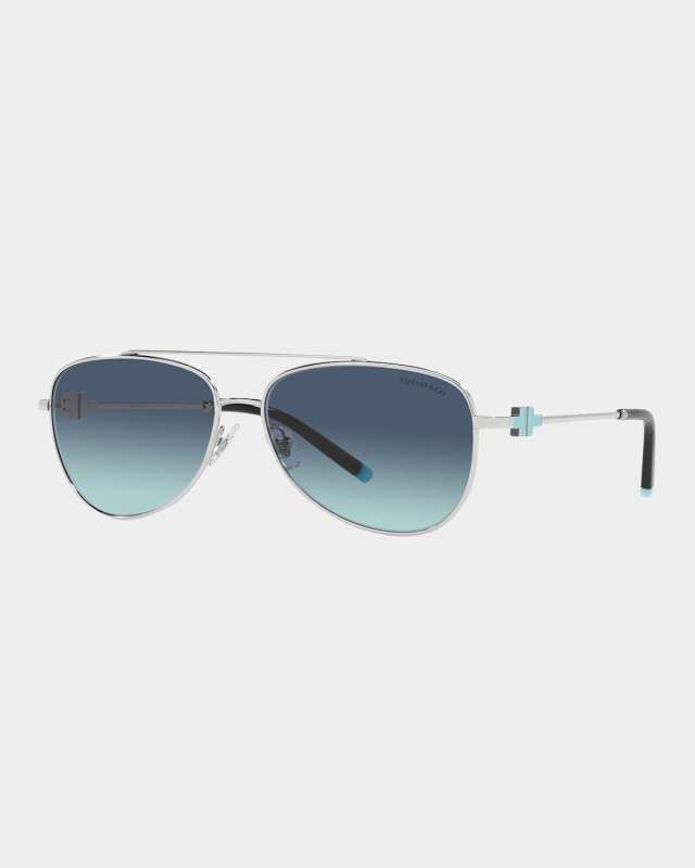 Metal & Acetate Aviator Sunglasses